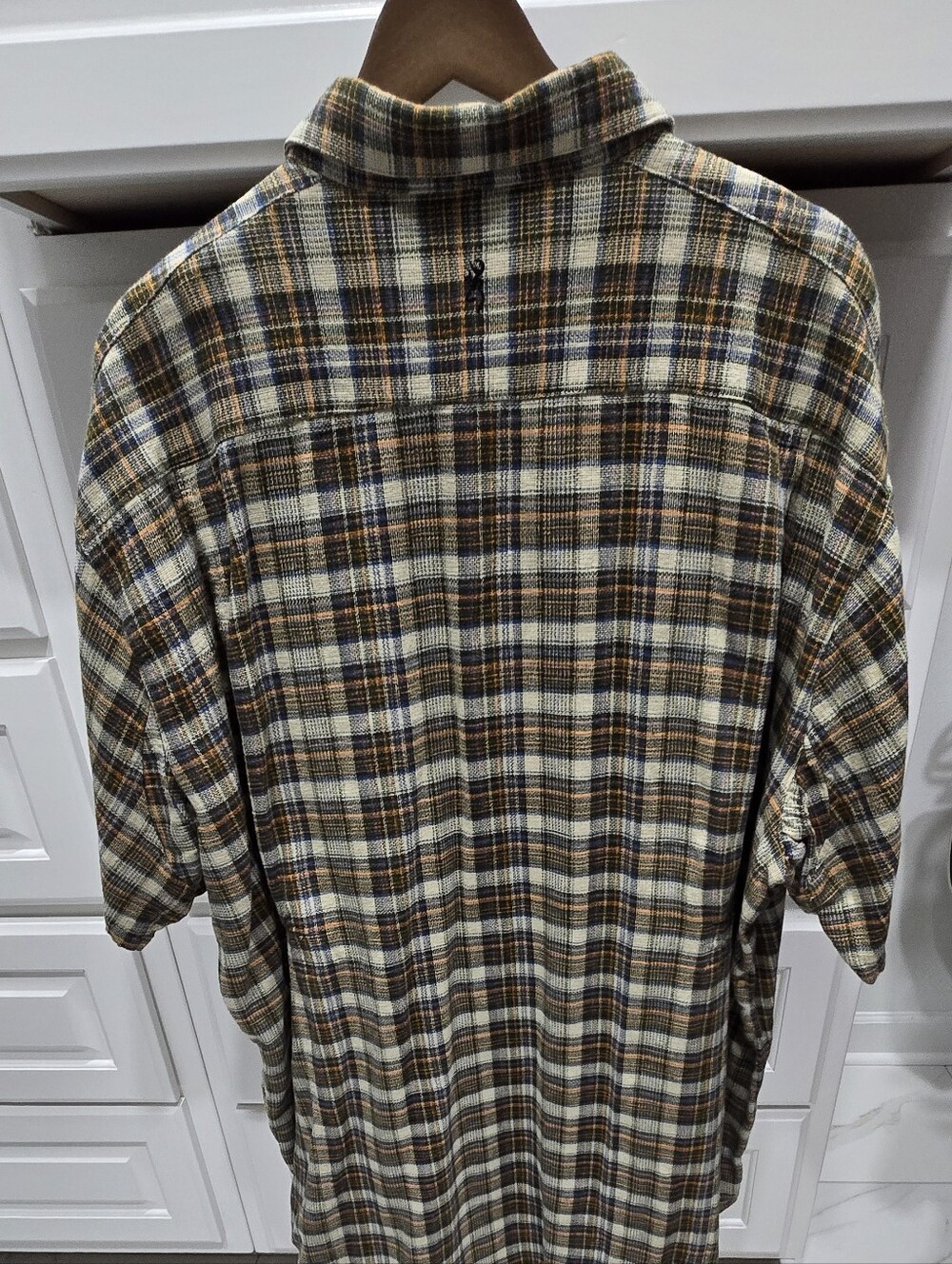 Browning Men's XXL Tall Plaid Button Front Shirt Short Sleeve Outdoor Hunting - Picture 3 of 9